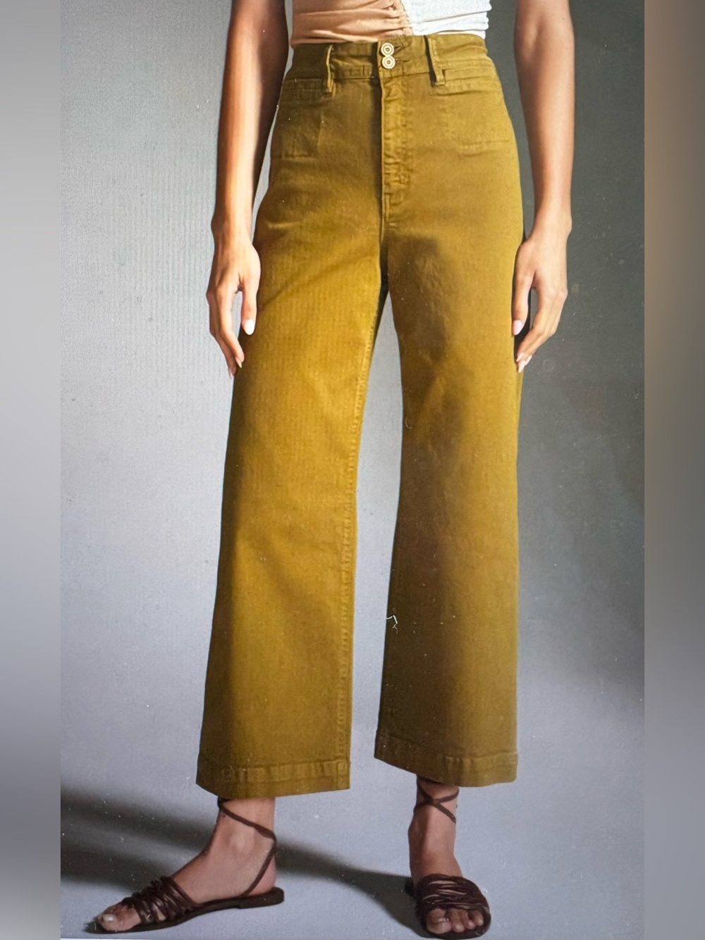 Unpublished Gemma Olive High rise Wide Leg Crop Jeans 27- $115 - Picture 6 of 6